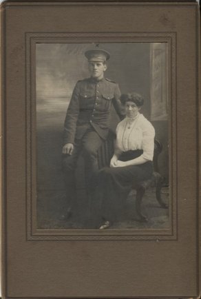 Private Benjamin Woolley pictured with his wife, Lilly.