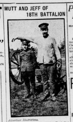 Mutt and Jeff of the 18th Battalion Part 1 London Advertiser March 29 1915 Page 1