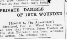 Private Daniels of 18th Wounded London Advertiser December 11 1915 Page 4